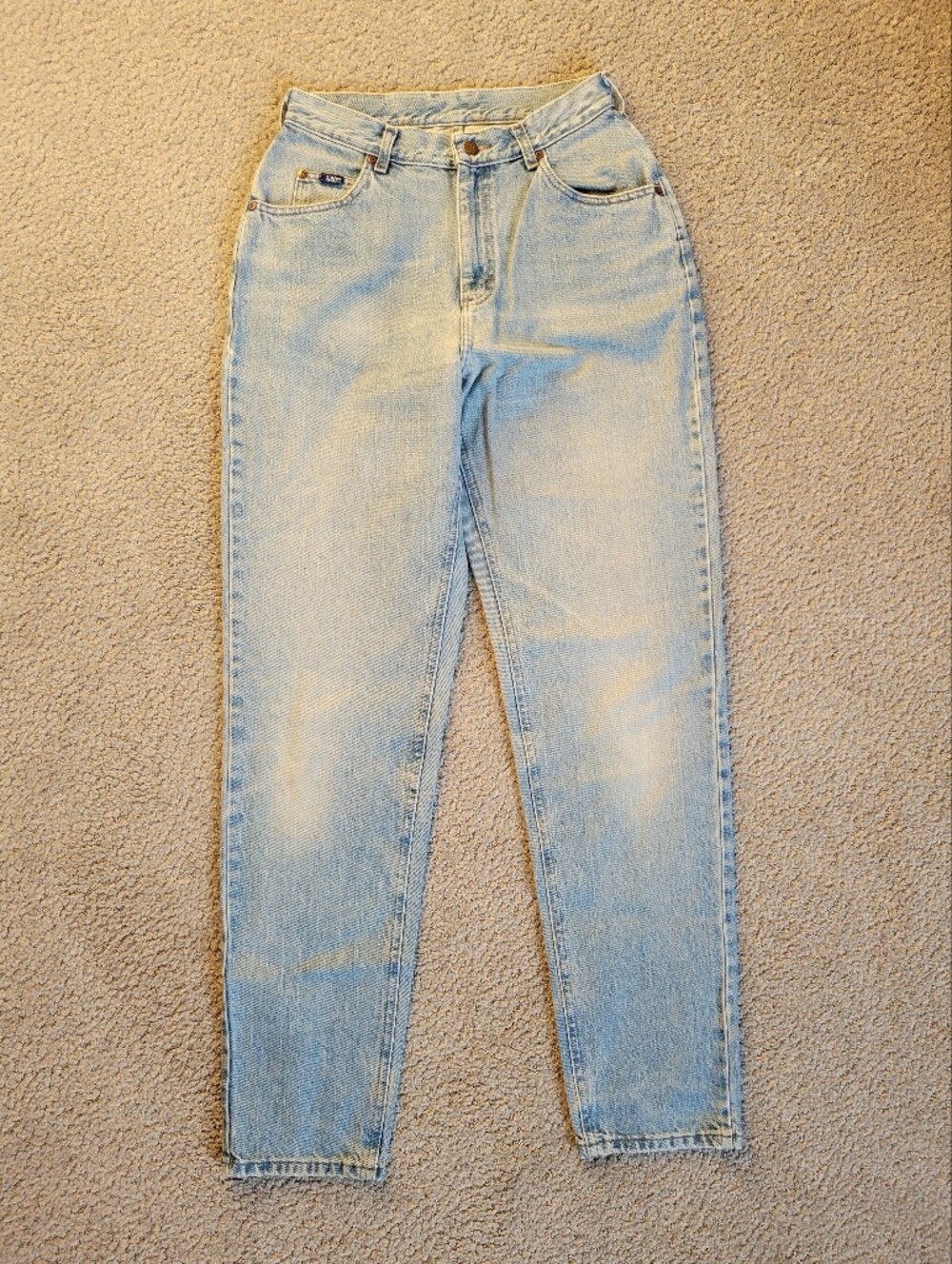 Vintage Lee Original Jeans Light Wash High Rise Straight Leg Denim Womens ~10 - Picture 8 of 15